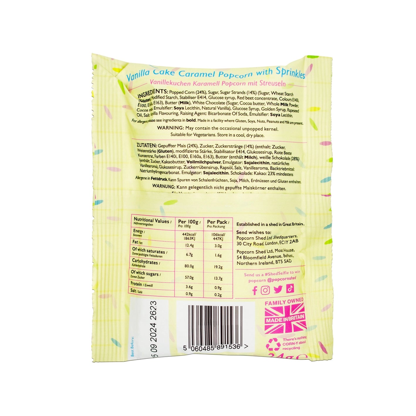 Birthday Cake Gourmet Popcorn Snack Pack