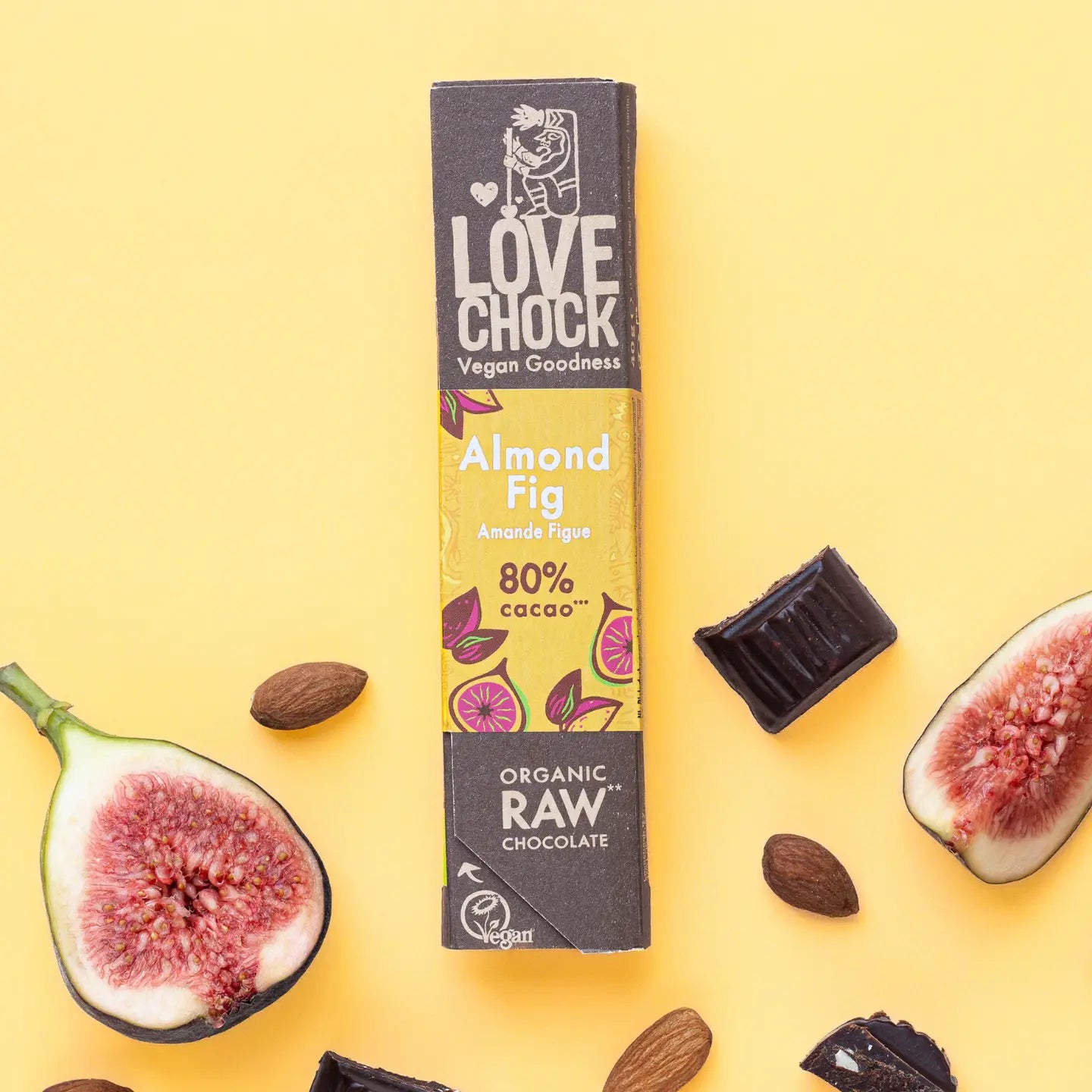80% Chocolate Almond & Fig - Organic, Raw, Vegan, Sustainable
